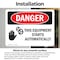 Signmission This Equipment Starts Automatically Danger Sign, Vinyl Decal, 10in W x 7in L, 2PK OS-2PACK-DS-D-710-L-2325 - alternate 4